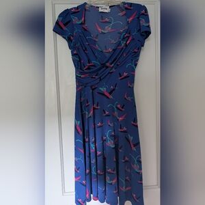 Leota Size S Women's Blue Bird Dress